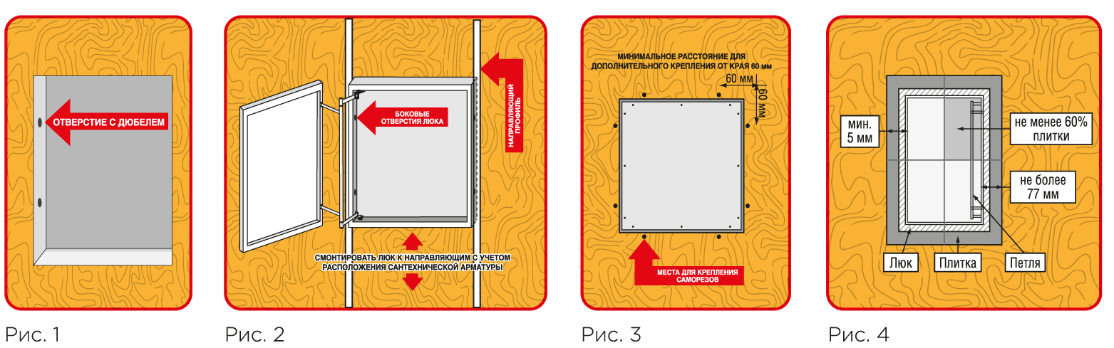 Установка и монтаж - Люкер, ревизионные сантехнические люки